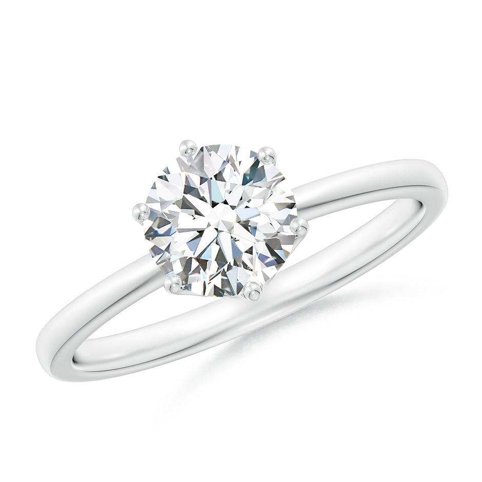 Six Prong-Set Round Lab-Grown Diamond Solitaire Classic Engagement Ring