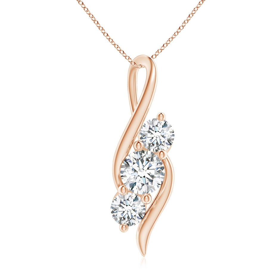 Lab-Grown Diamond Three Stone Pendant with Twisted Bale