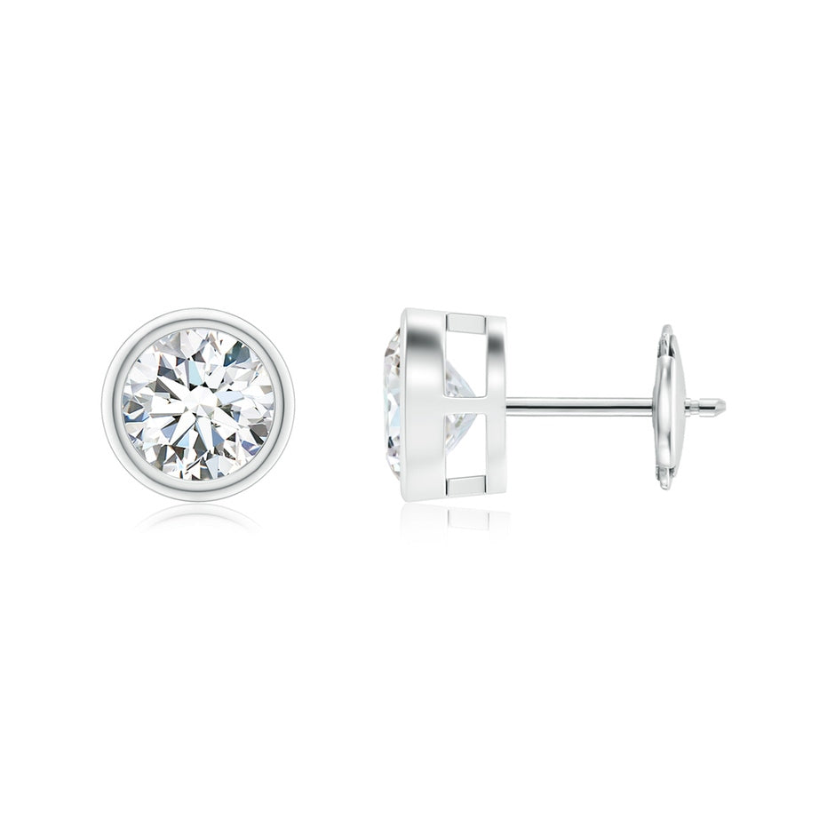 Lab-Grown Bezel-Set Diamond Solitaire Stud Earrings