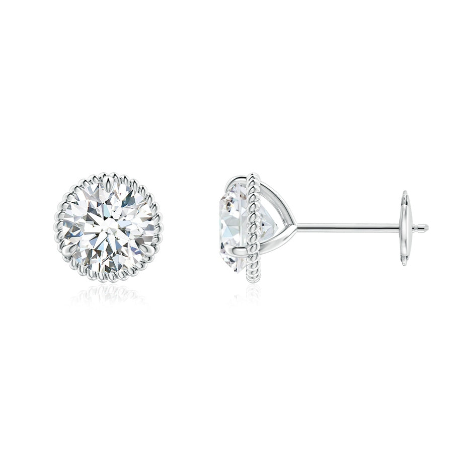 Lab-Grown Rope Framed Claw-Set Diamond Martini Stud Earrings
