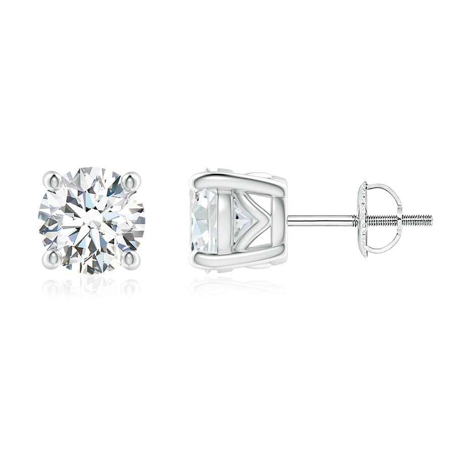 Lab-Grown Vintage Style Round Diamond Solitaire Stud Earrings