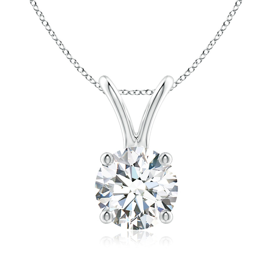 Prong-Set Round Lab-Grown Diamond Solitaire V-Bale Pendant