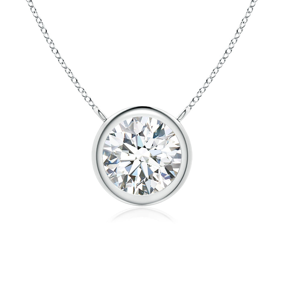 Lab-Grown Bezel-Set Round Diamond Solitaire Necklace
