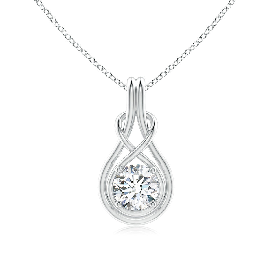 Lab-Grown Round Diamond Solitaire Infinity Knot Pendant