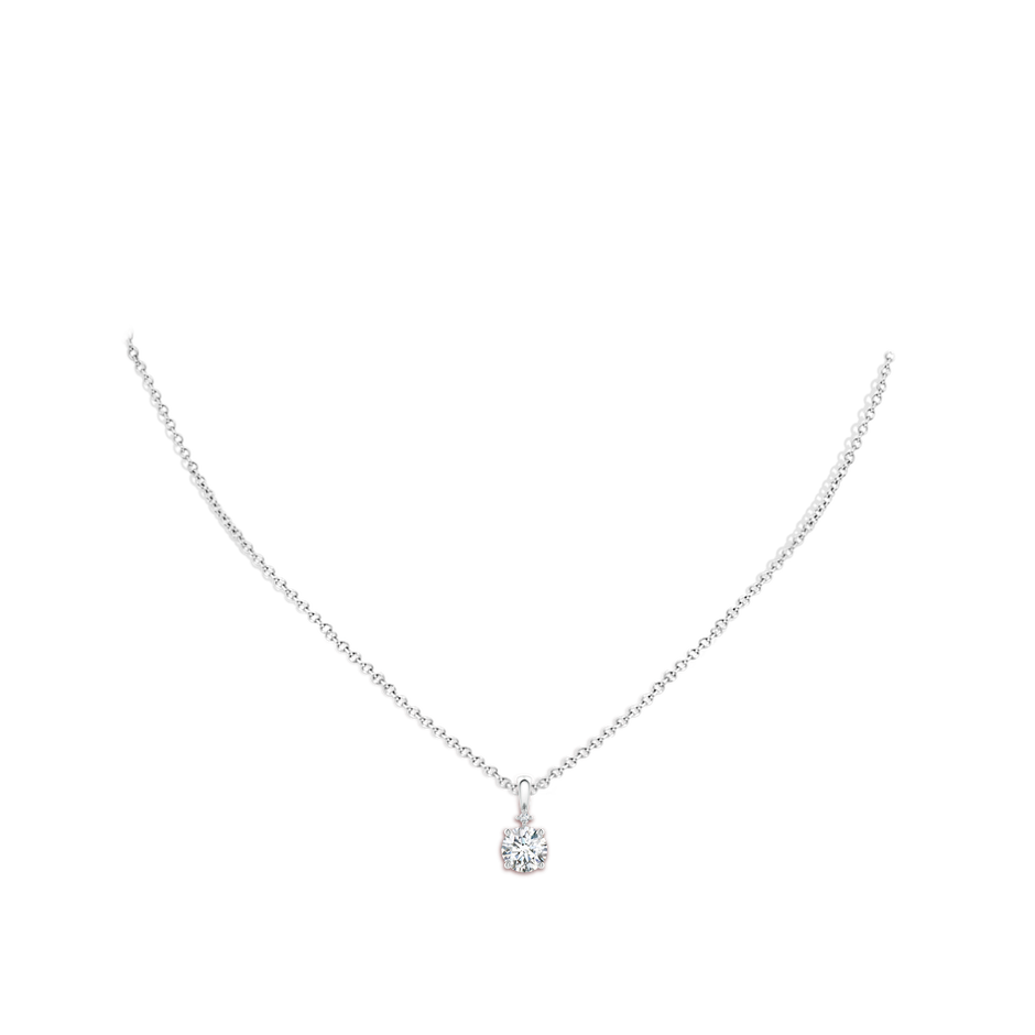 Round Lab-Grown Diamond Solitaire Pendant with Accent