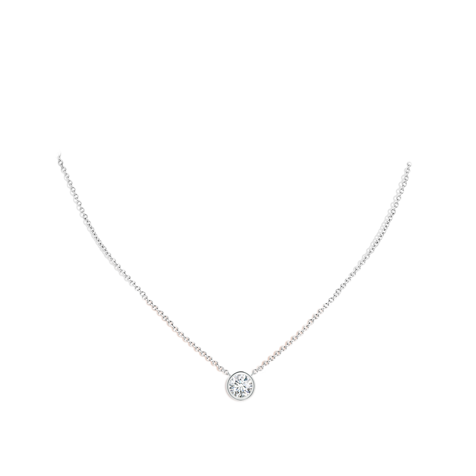 Lab-Grown Bezel-Set Round Diamond Solitaire Necklace