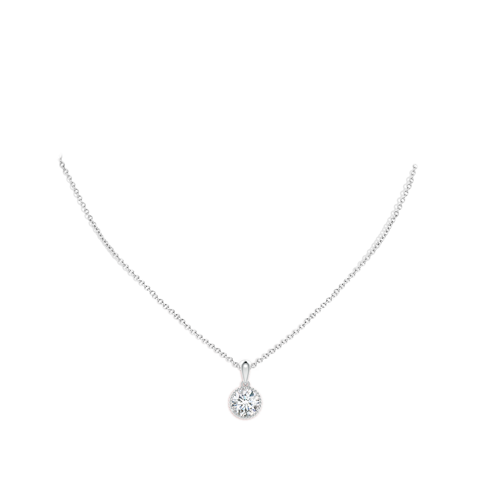Lab-Grown Rope-Framed Claw-Set Diamond Solitaire Pendant