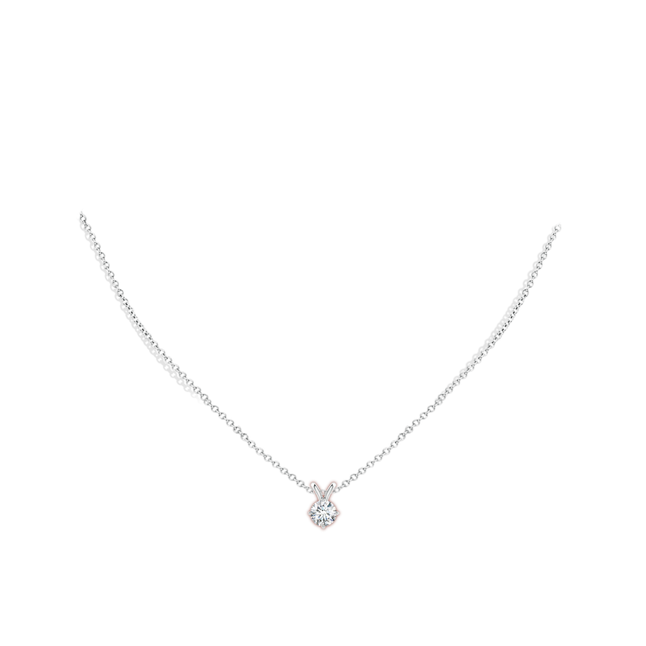 Round Prong-Set Lab-Grown Diamond Solitaire V-Bale Pendant
