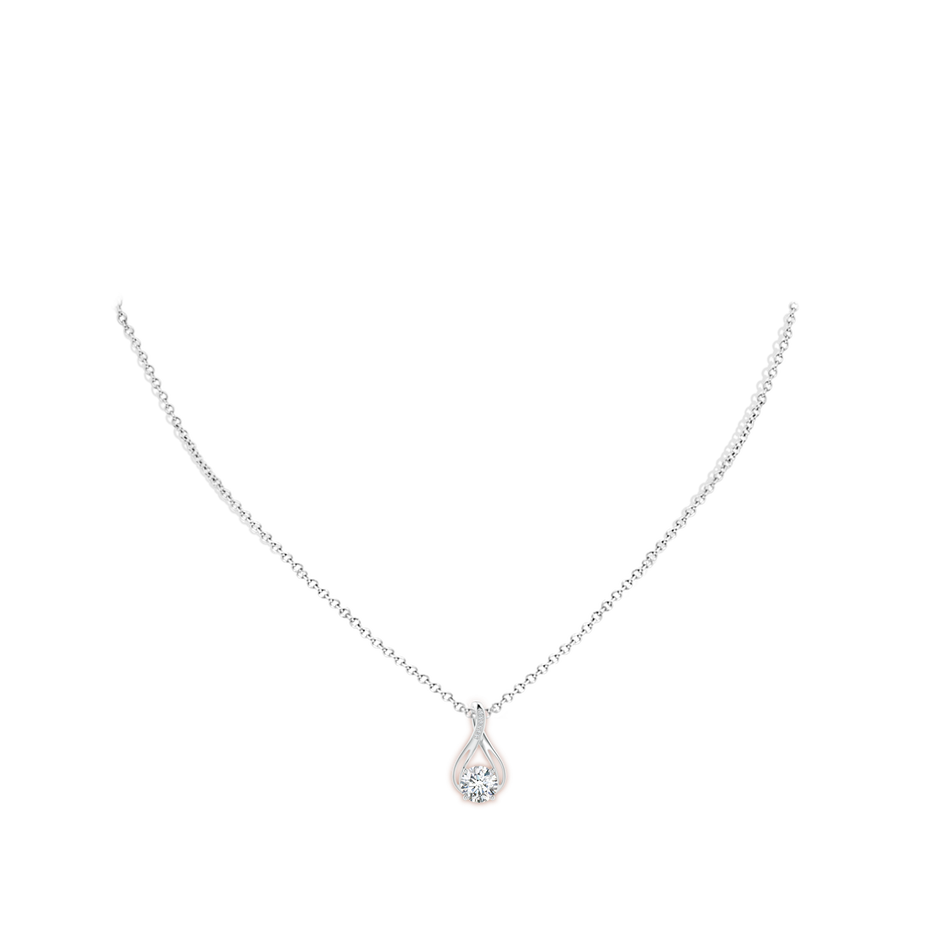 Round Lab-Grown Diamond Infinity Twist Pendant with Accents