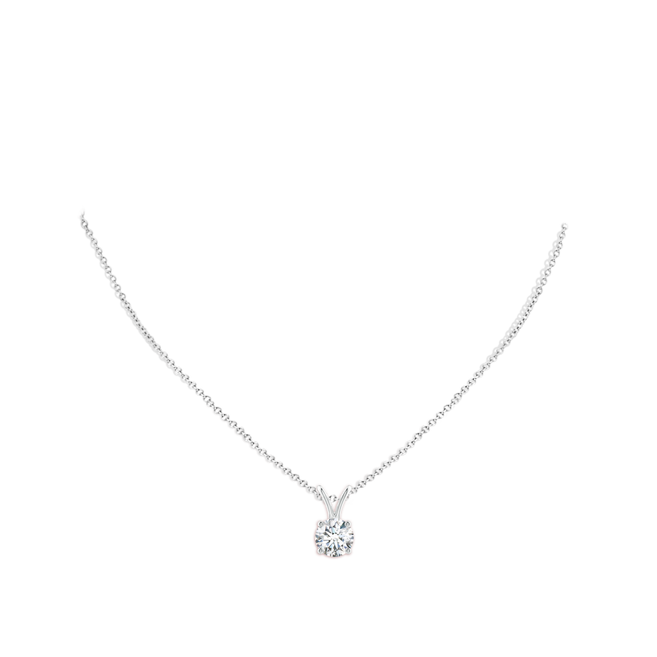 Prong-Set Round Lab-Grown Diamond Solitaire V-Bale Pendant