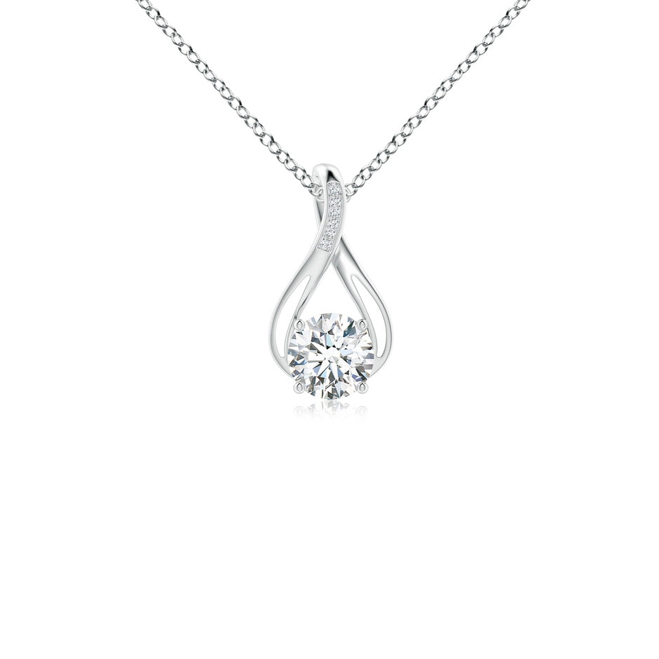 Round Lab-Grown Diamond Infinity Twist Pendant with Accents
