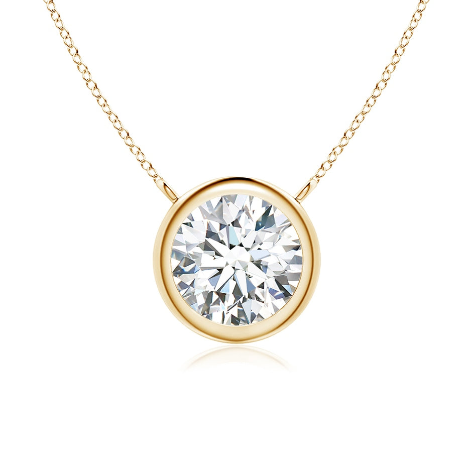 Lab-Grown Bezel-Set Round Diamond Solitaire Necklace