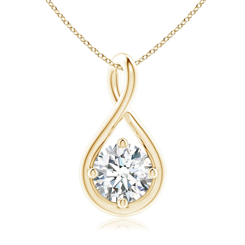 Lab-Grown Solitaire Diamond Twist Bale Pendant