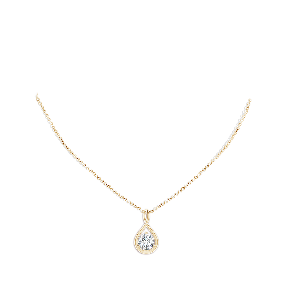 Lab-Grown Solitaire Round Diamond Infinity Twist Pendant