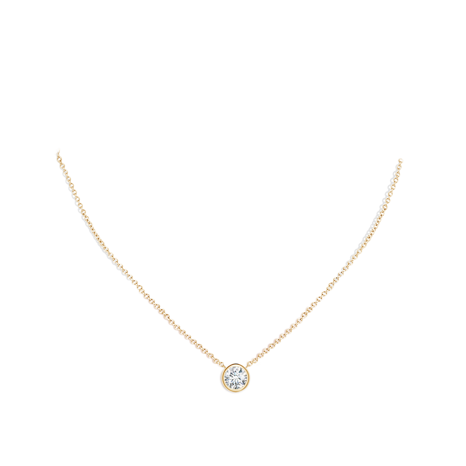 Lab-Grown Bezel-Set Round Diamond Solitaire Necklace