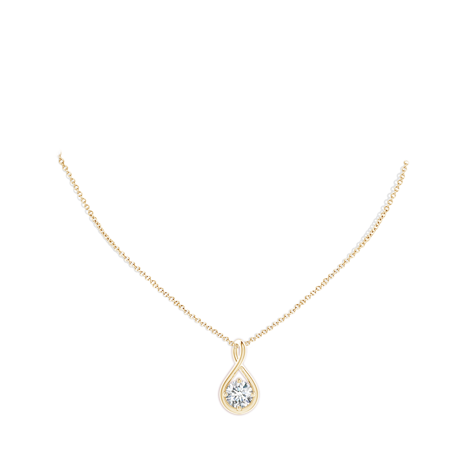 Lab-Grown Solitaire Diamond Twist Bale Pendant