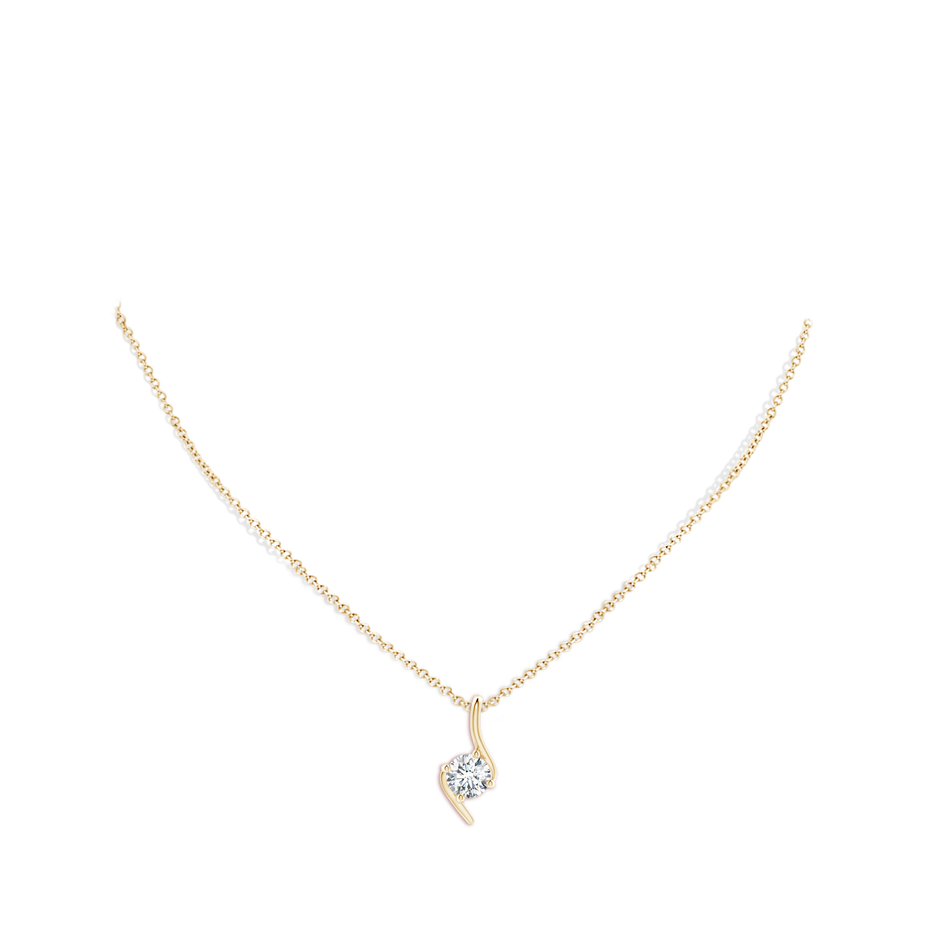 Lab-Grown Prong-Set Diamond Solitaire Bypass Pendant