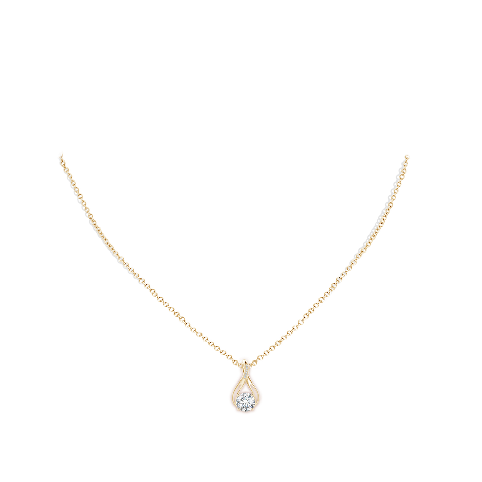 Round Lab-Grown Diamond Infinity Twist Pendant with Accents