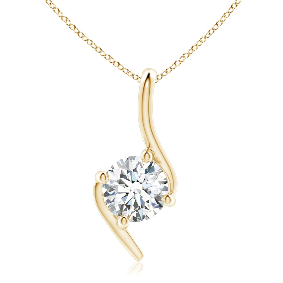 Lab-Grown Prong-Set Diamond Solitaire Bypass Pendant