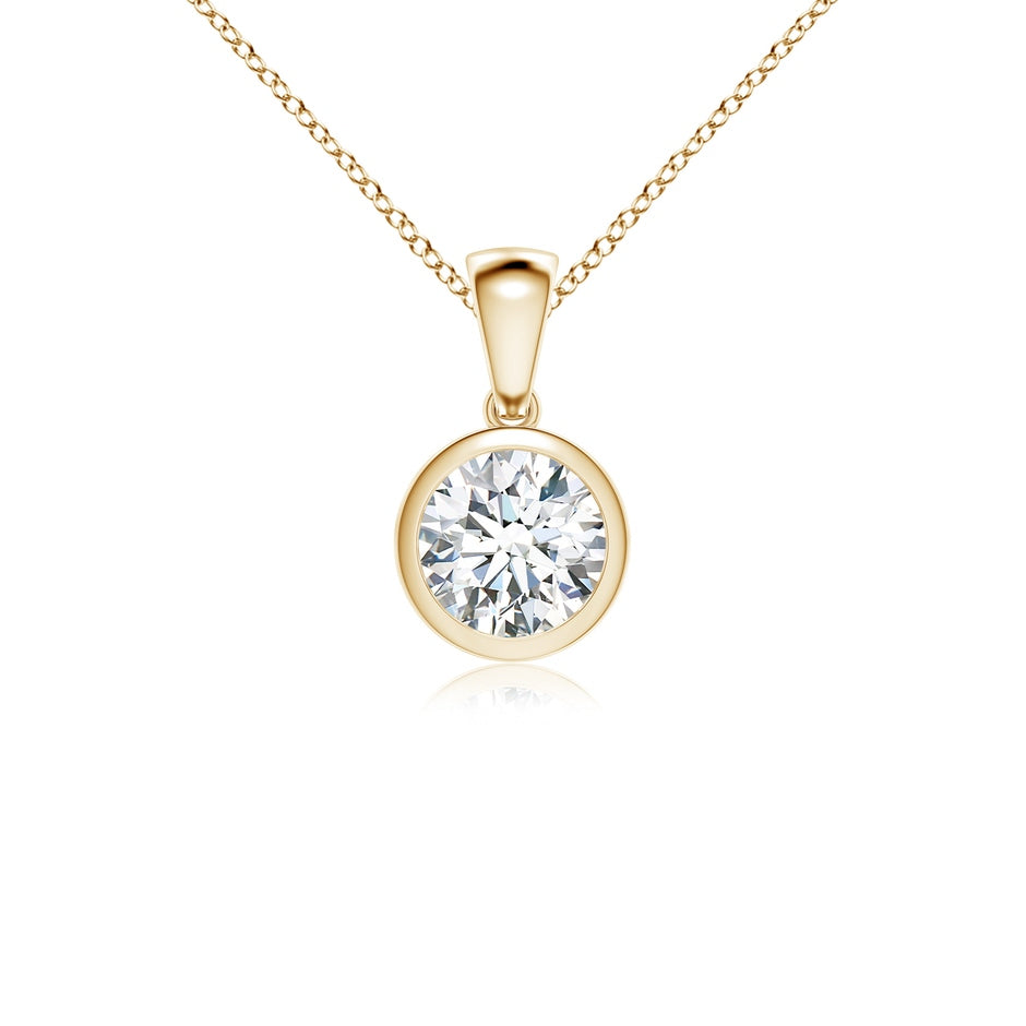 Bezel-Set Round Lab-Grown Diamond Solitaire Pendant