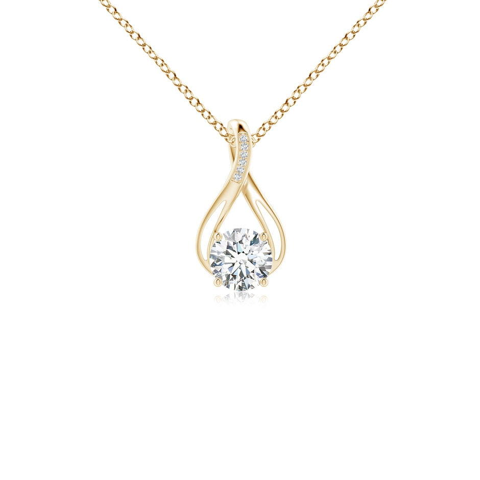 Round Lab-Grown Diamond Infinity Twist Pendant with Accents