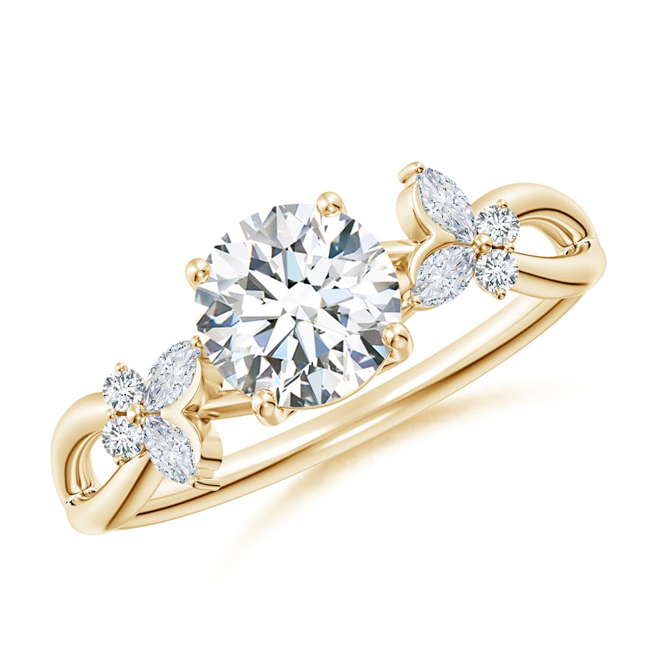 Lab-Grown Round Diamond Butterfly Engagement Ring