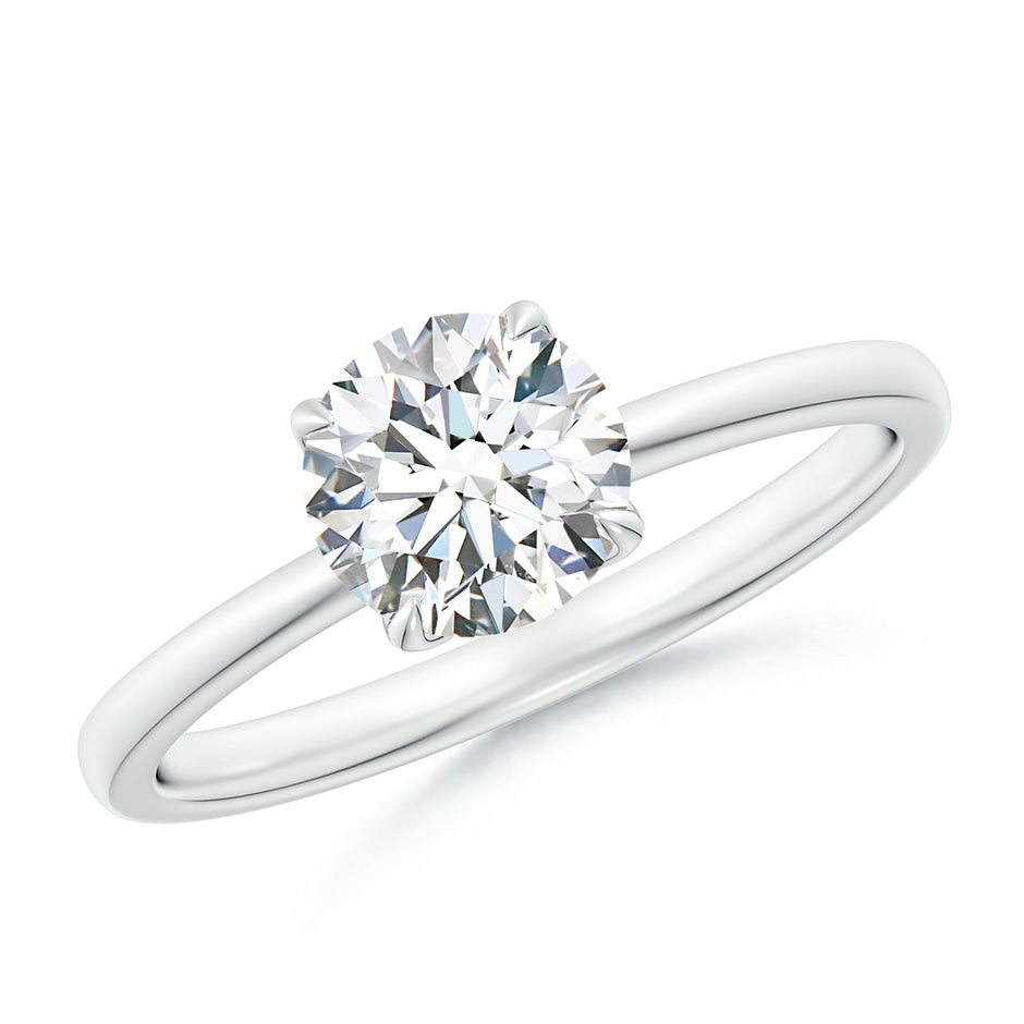 Solitaire Round Claw-Set Diamond Classic Engagement Ring