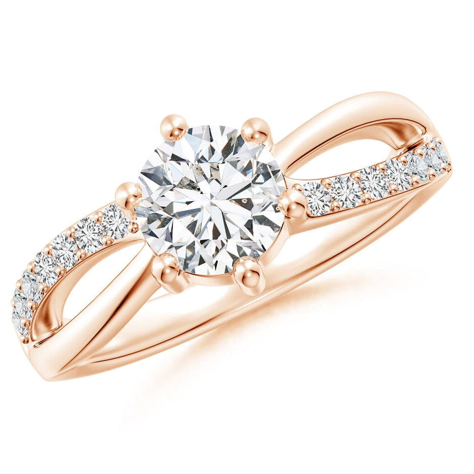 Prong Set Round Diamond Split Shank Promise Ring