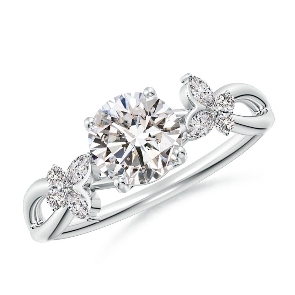 Round Diamond Butterfly Engagement Ring