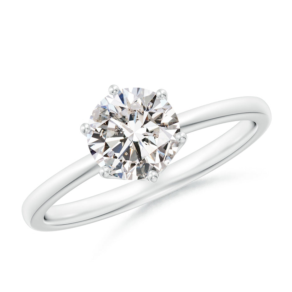 Six Prong-Set Round Diamond Solitaire Classic Engagement Ring