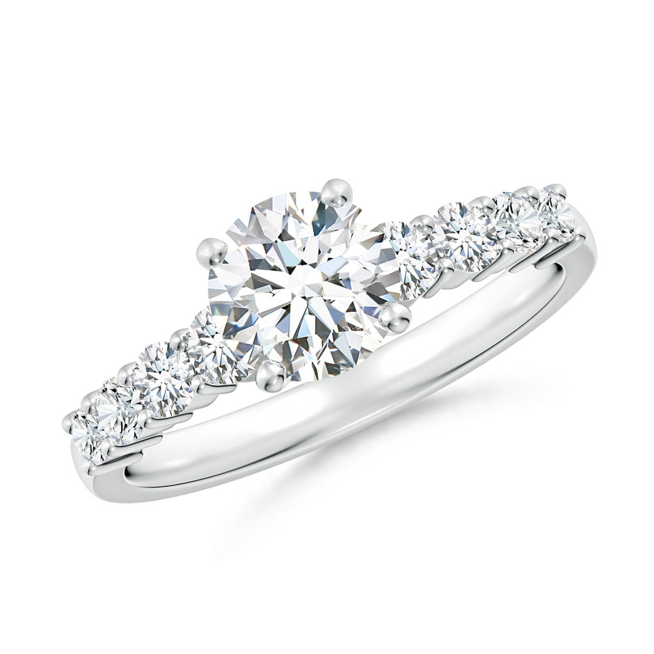 Lab-Grown Solitaire Round Diamond Graduated Engagement Ring