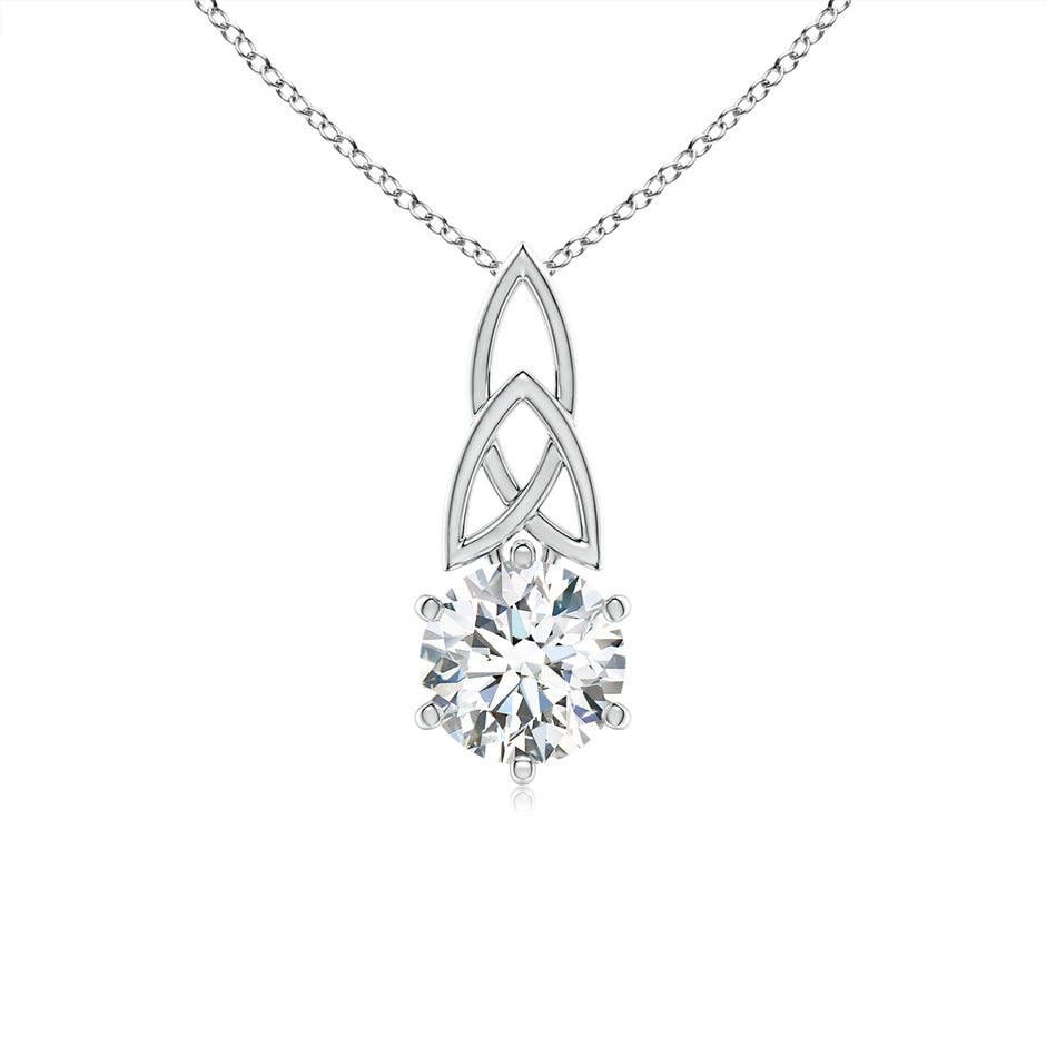 Lab-Grown Solitaire Round Diamond Celtic Knot Pendant