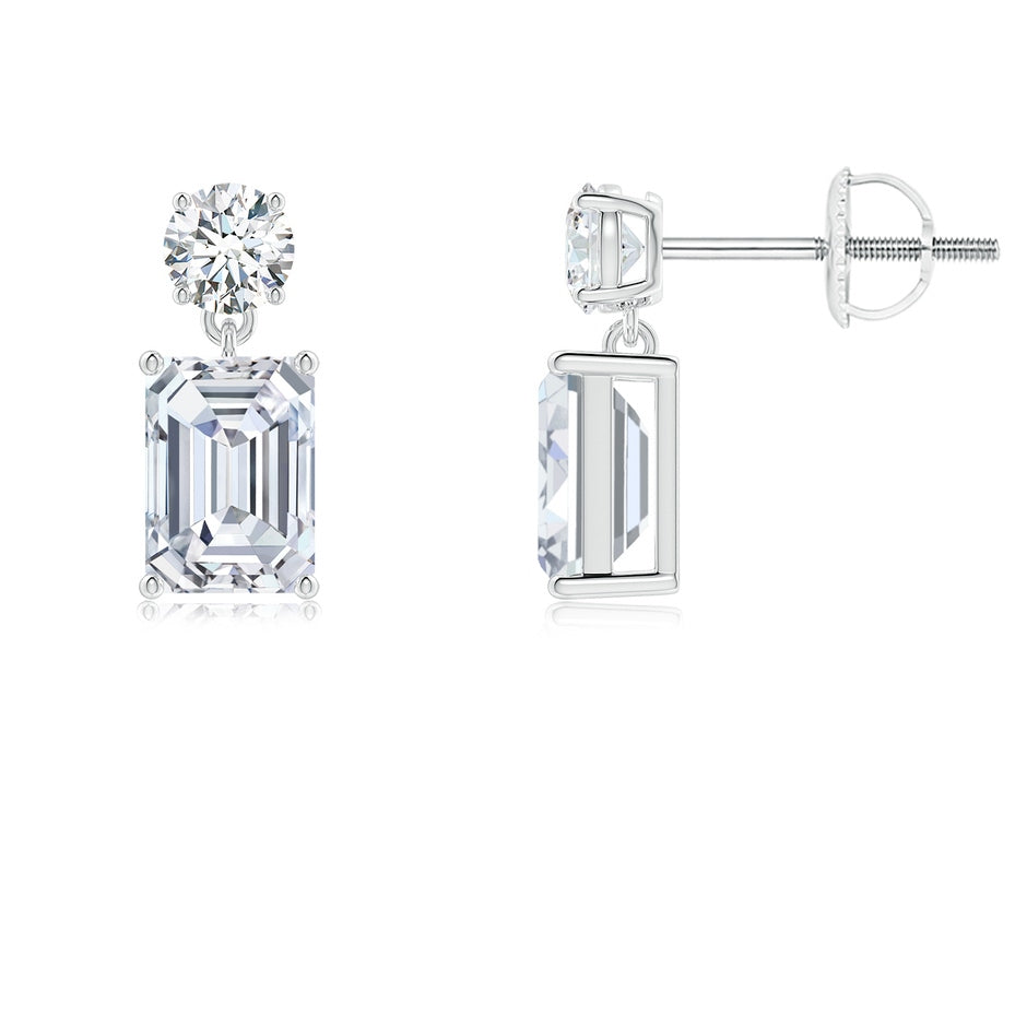 Lab-Grown Emerald-Cut Diamond Drop Earrings
