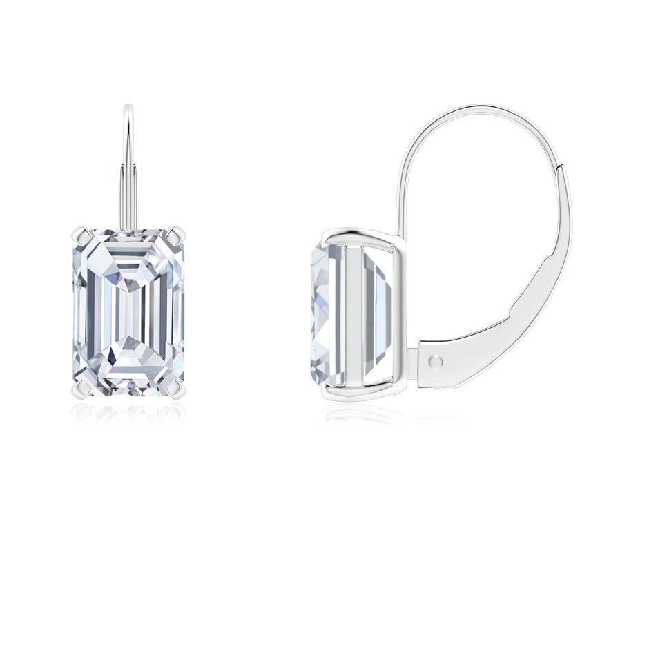 Emerald-Cut Lab-Grown Diamond Solitaire Leverback Earrings