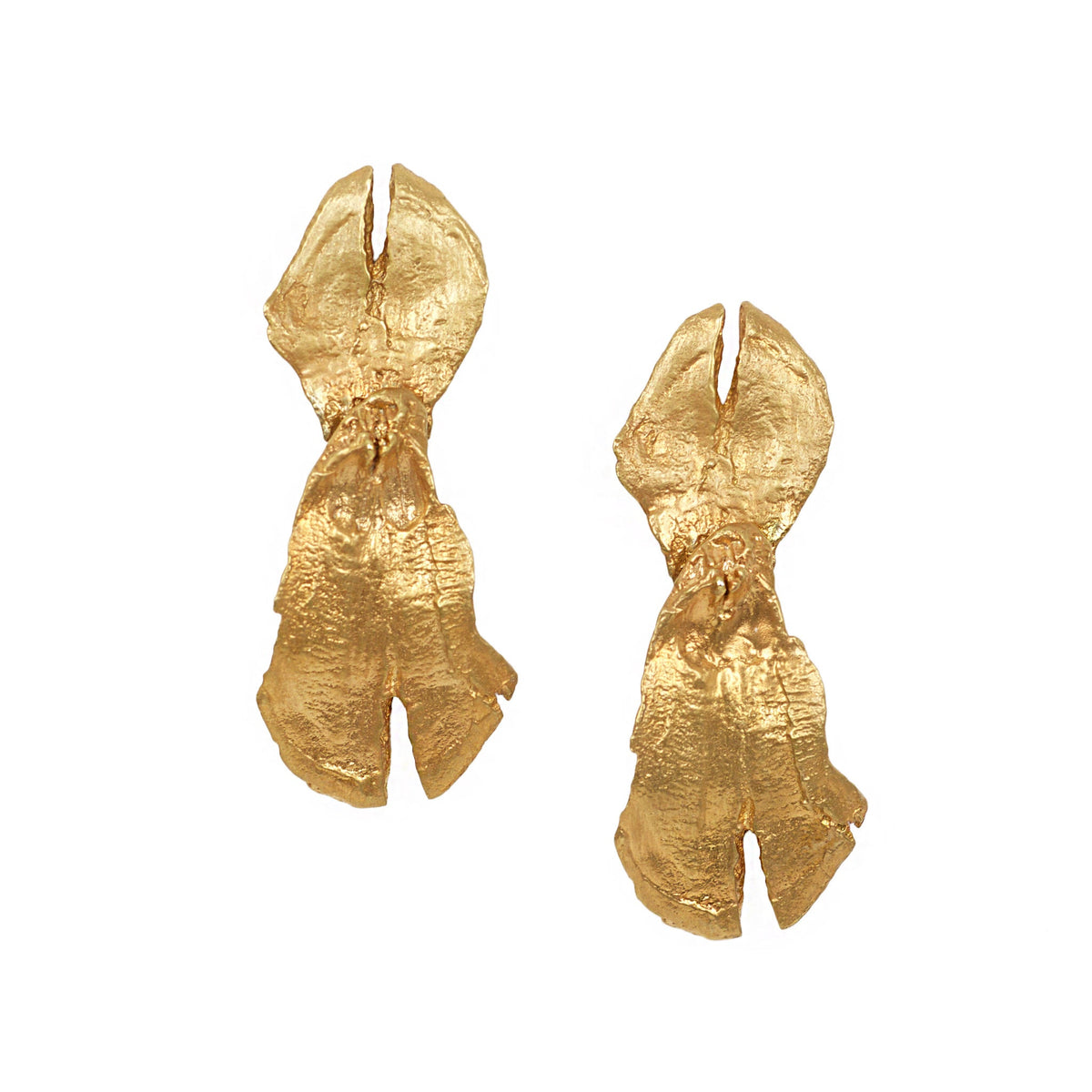 The pine cone drop earrings in gold