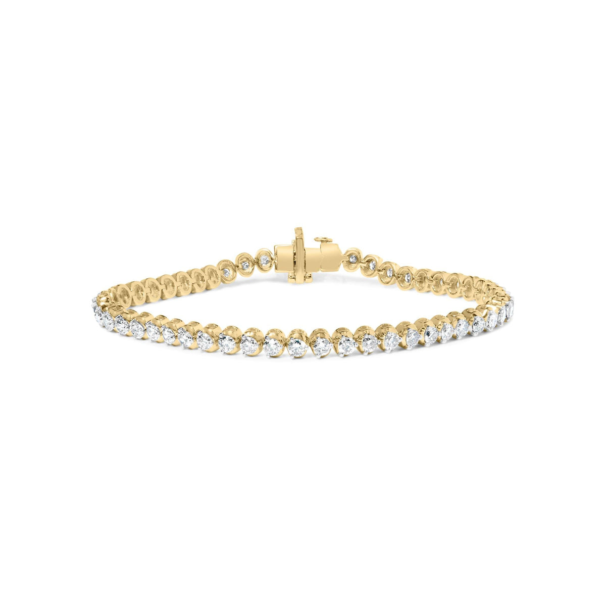 10K Yellow Gold 4.0 Cttw Lab Grown Diamond Tennis Bracelet