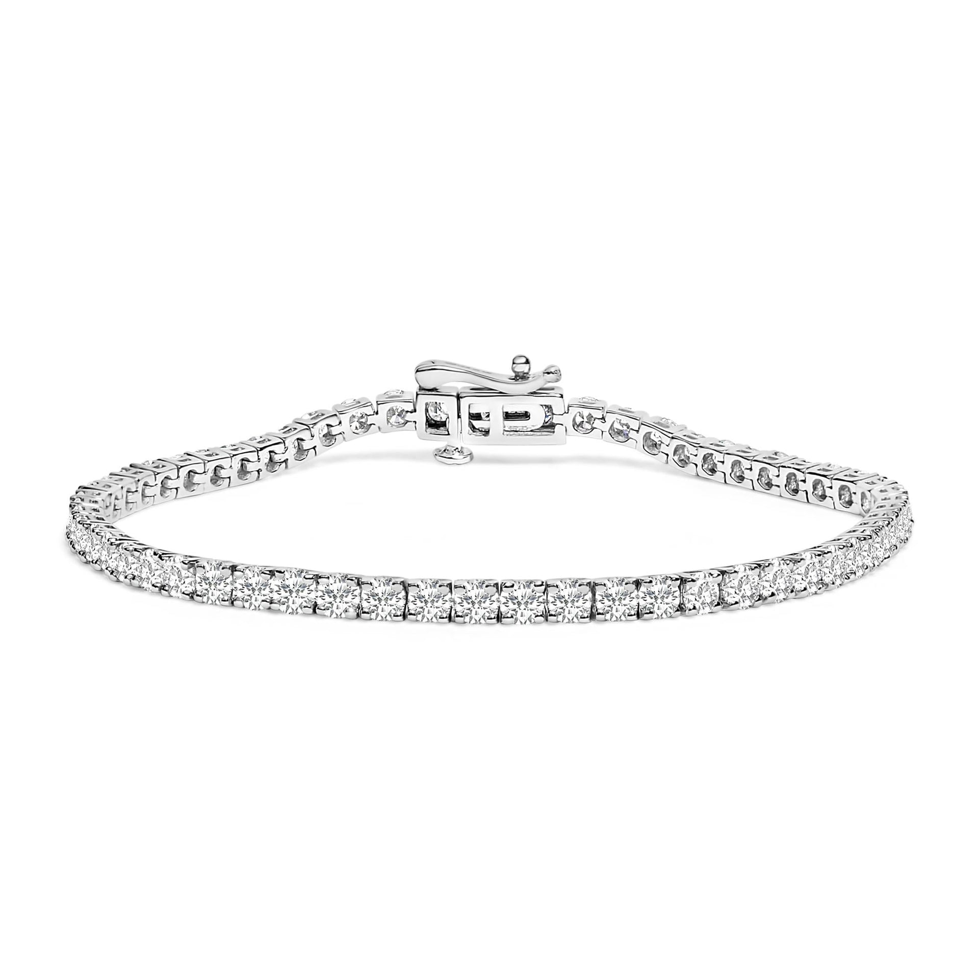 14K White Gold 6.00 Cttw Lab Grown Diamond Classic Tennis Bracelet  - 7.25'