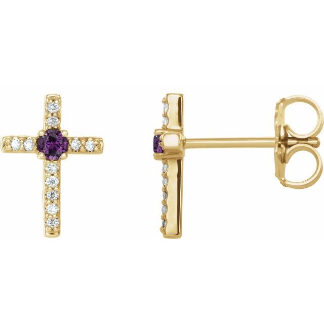 0.05Ct Lab-grown and Natural Diamond Earrings in 14K Rose Gold
