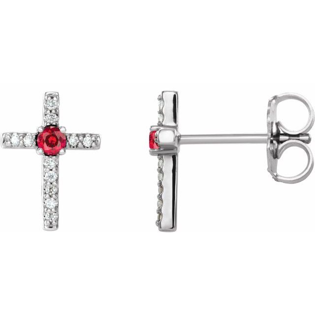 0.05Ct Lab-grown and Natural Diamond Earrings in 14K Yellow Gold