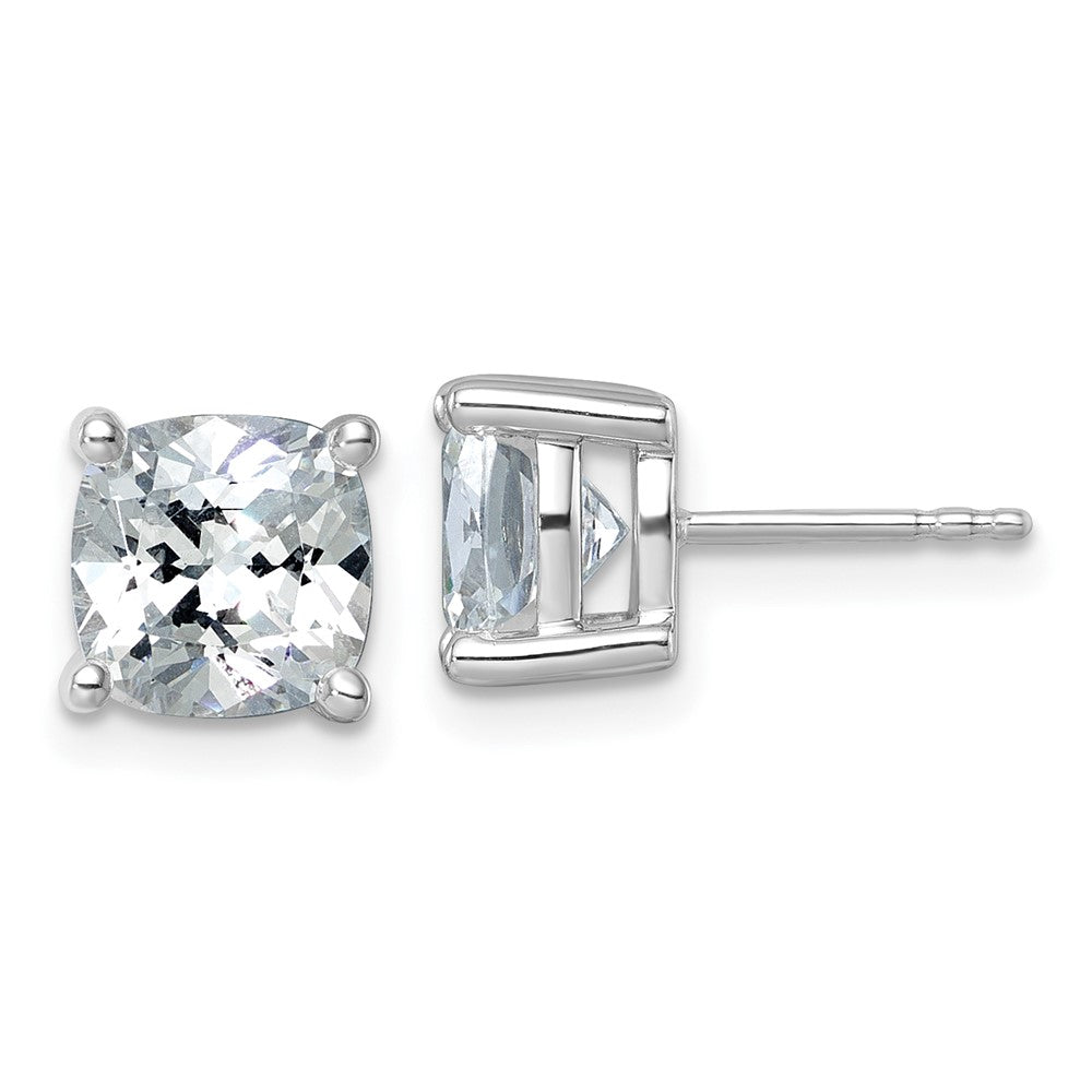 14k White Gold 5ctw Cushion Lab Grown Diamond Stud Earrings VS Clarity G-H Color