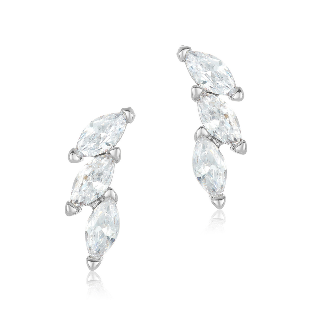Adornia Adornia Petal Climbing Earrings silver