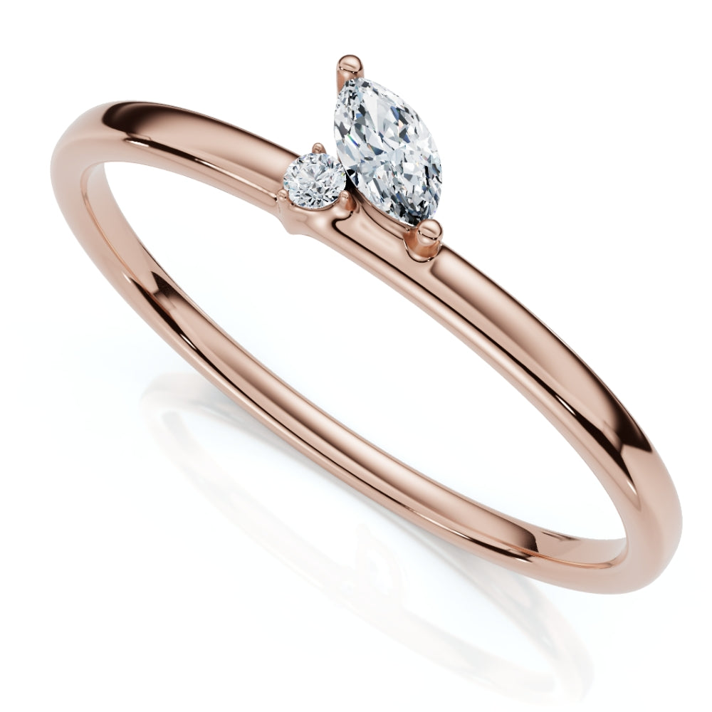 Marquise Diamond Stackable Wedding Ring Women's Anniversary Band 14k Gold