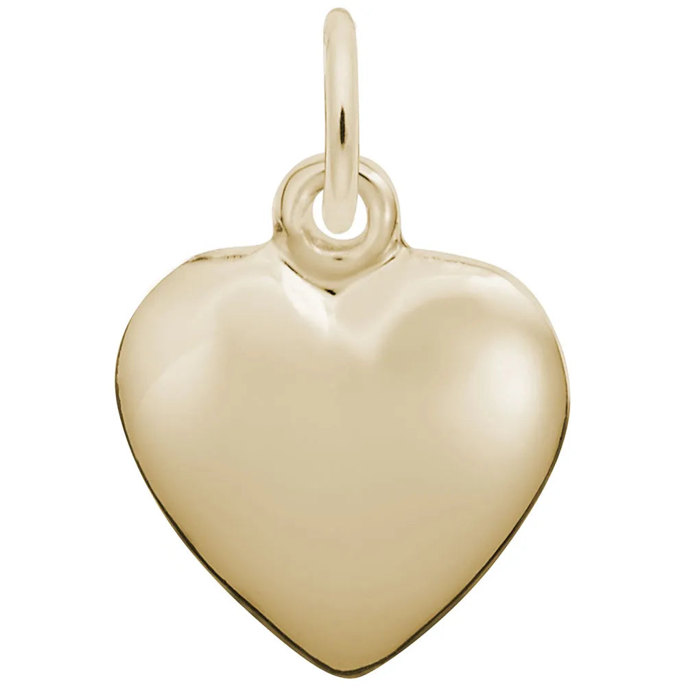 Gold Puffy Heart Charm