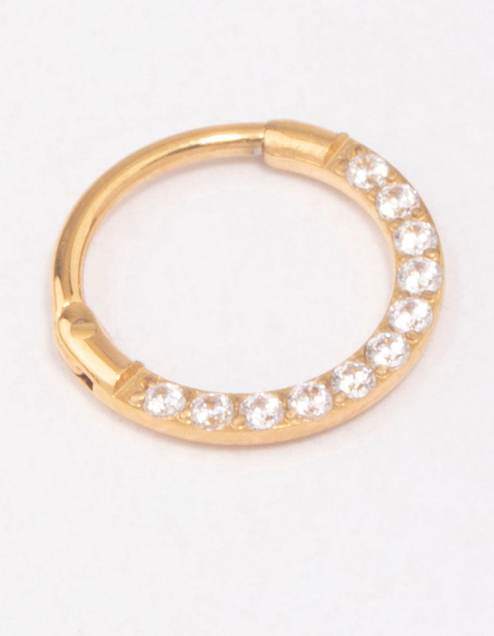 Lovisa - Gold Plated Cubic Zirconia Clicker Earrings 7mm I Hypoallergenic I Classic Elegant Stylish Trendy | Ideal For Special Events