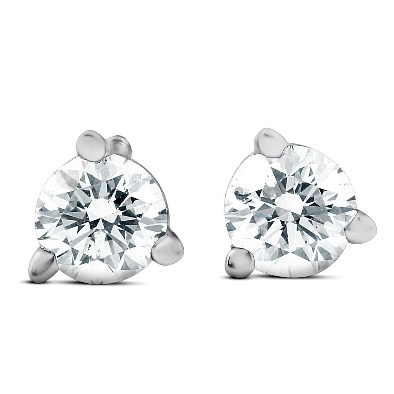 1/4 cttw Round Diamond Studs 14k White Gold Lab Grown