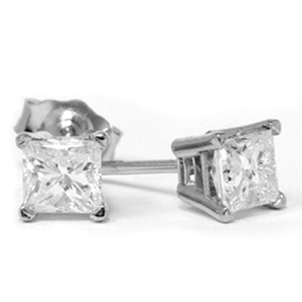 1/2 CT Diamond Studs 14K White Gold