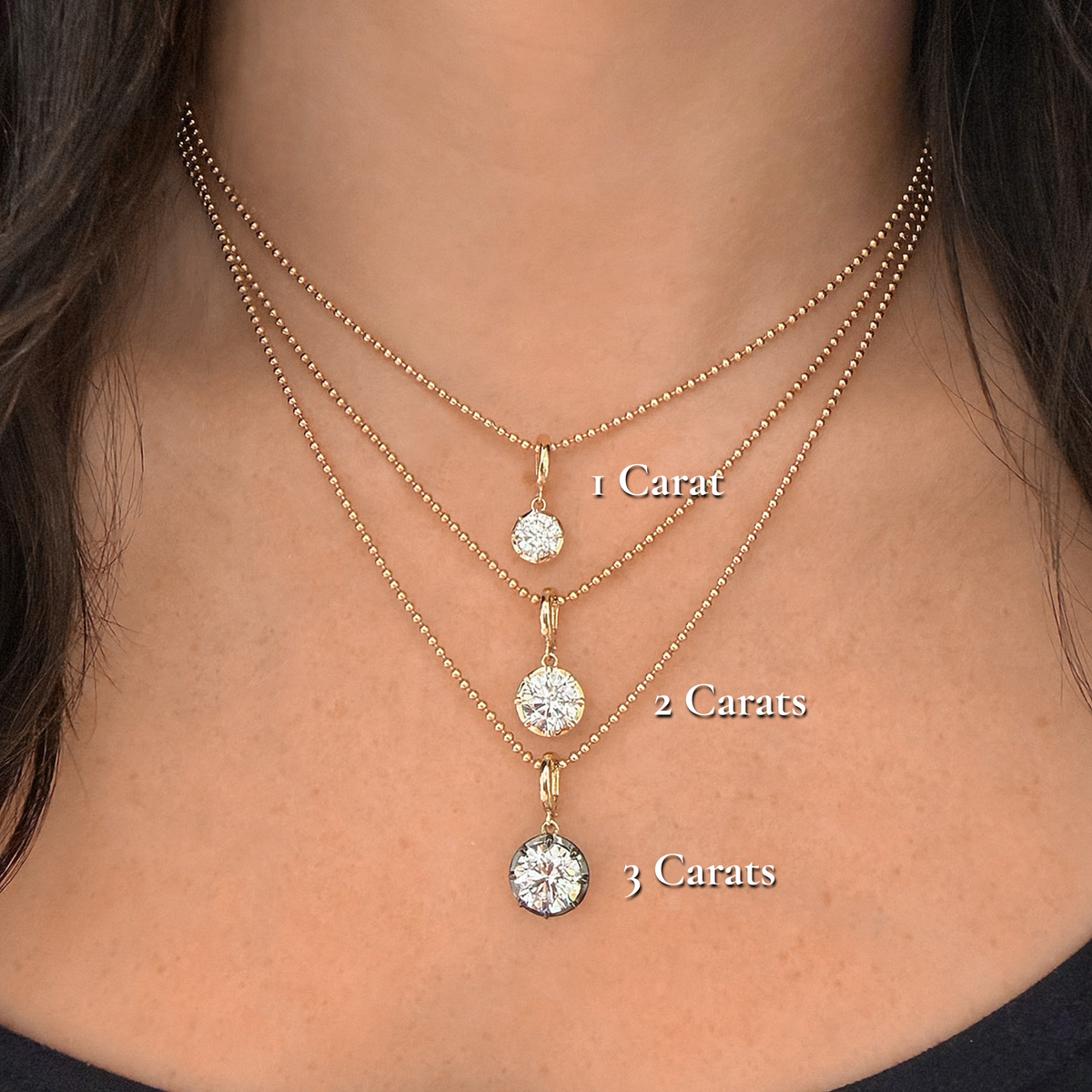 Georgian Round Lab Diamond Pendant