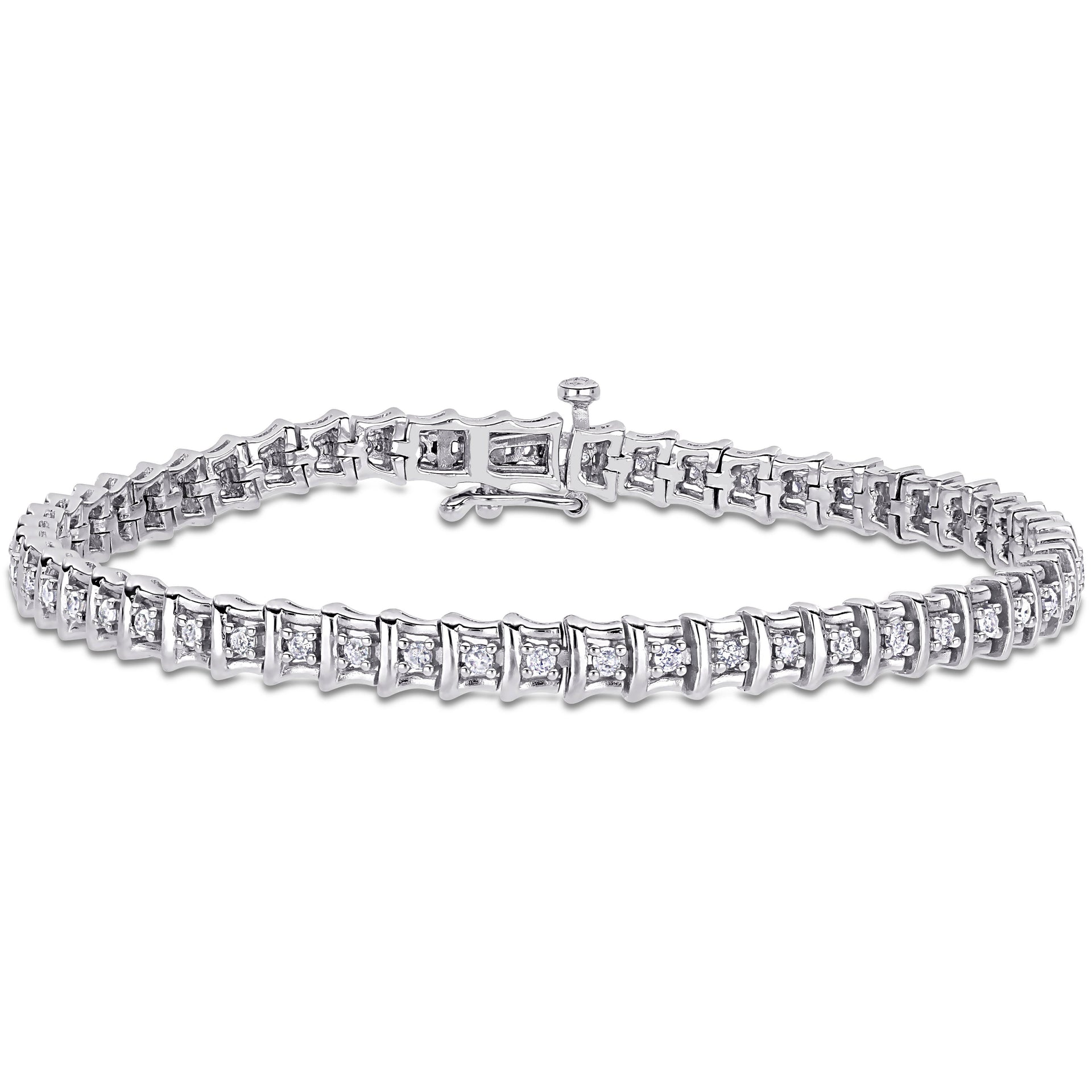 1ct TW Diamond Tennis Bracelet in Sterling Silver
