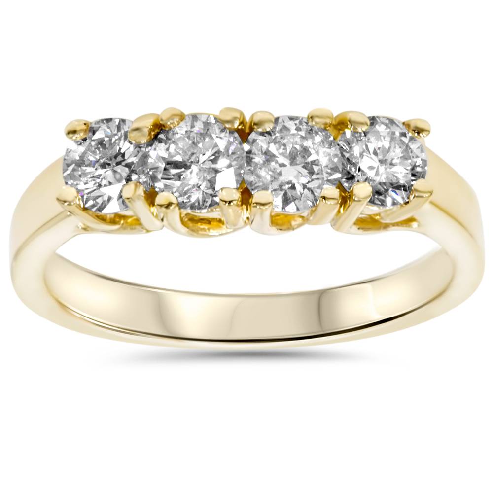 1ct Diamond Yellow Gold Curved Wedding Ring Enhancer
