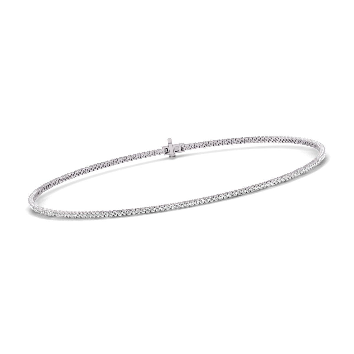 Diana M Lab 7 Carat TW Diamond Tennis Necklace in 14K White Gold